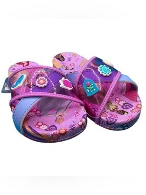 Disney Princess Shoes Slides with Vinyl Charms Little Girl Sandals 9/10